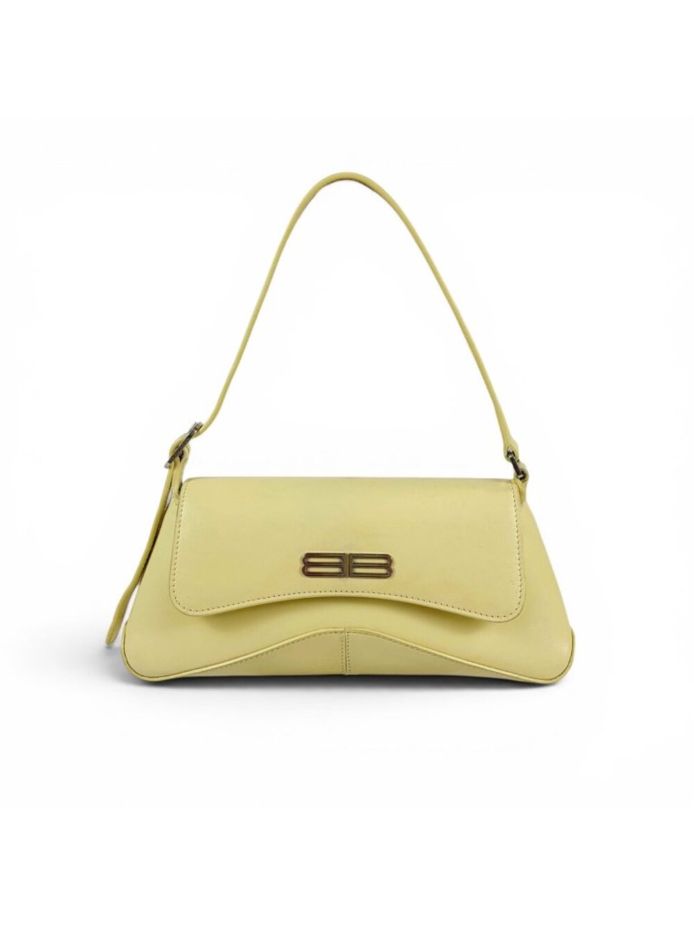 Balenciaga XX Small Flap Cross Handbag Bag BB Logo Pouch Yellow